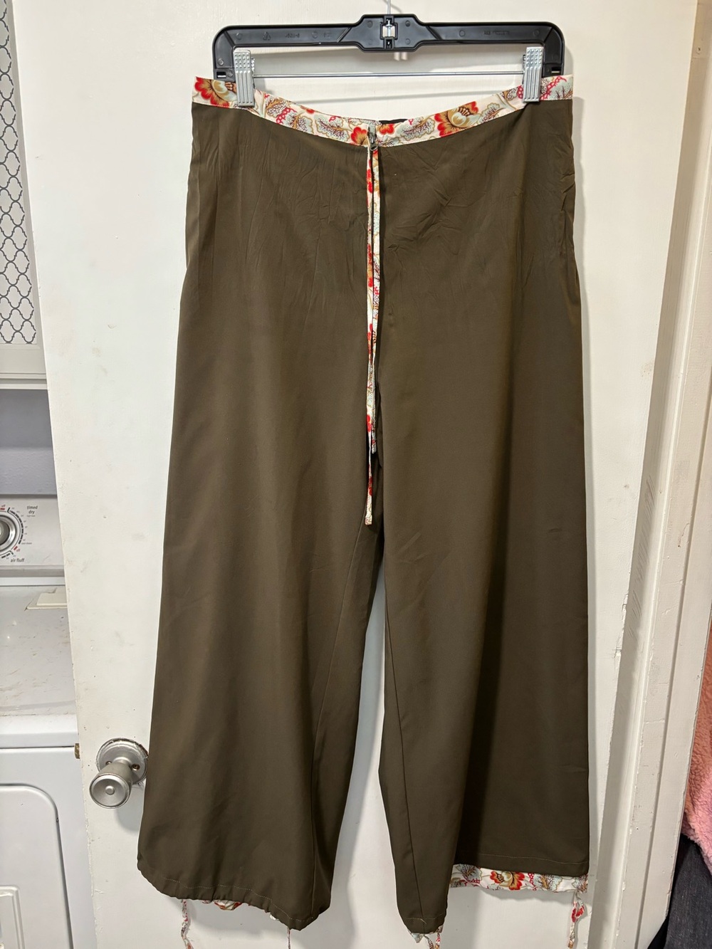 Cotelac Reversible Flowy Wide Leg Lined Brow Floral Size 1 Small S Tie bottoms